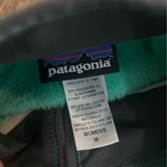 Patagonia Turquoise and Gray Fleece Jacket - Picture 3 of 5